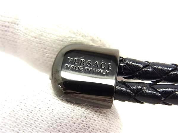 VERSACE ヴェルサーチェ ブレスレット ラ メドゥーサ レザー ブレスレット DG05579 ブラック系 メタル レザー ユニセックス 超美品