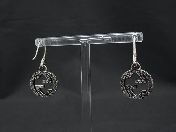 GUCCI グッチ ピアス インターロッキングG フックピアス 457110 シルバー系 Ag925 ユニセックス アラベスク 美品