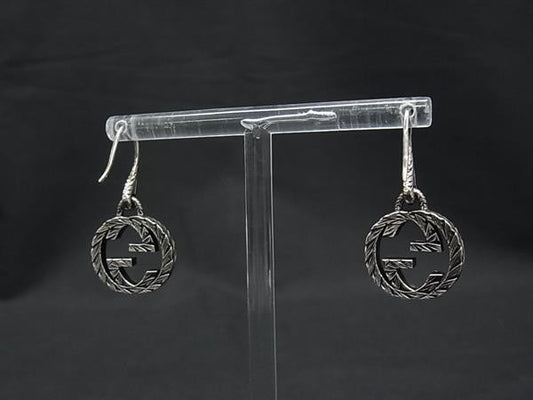 GUCCI グッチ ピアス インターロッキングG フックピアス 457110 シルバー系 Ag925 ユニセックス アラベスク 美品