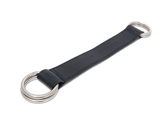 BALENCIAGA バレンシアガ ストラップ ロゴストラップ 659273 ブラック系 レザー ユニセックス シルバー金具 美品