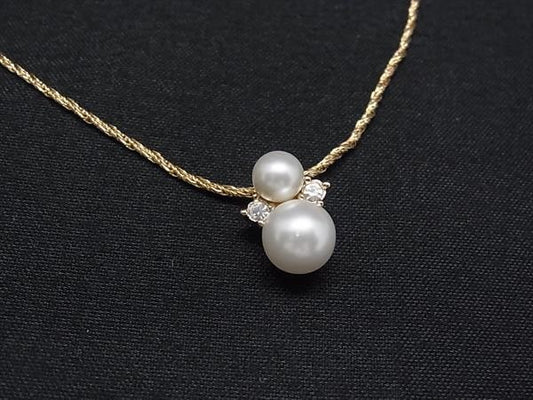 Christian Dior ディオール ネックレス ゴールド系 メタル フェイクパール ラインストーン レディース 美品