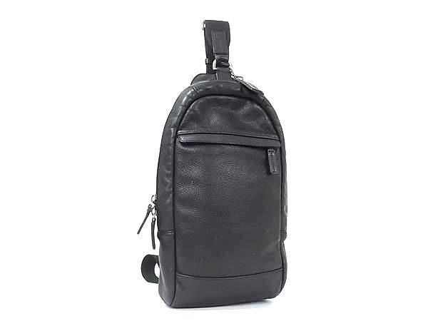 COACH コーチ ボディバッグ キャムデン コンバーチブル スリング F70922 ブラック系 レザー メンズ シルバー金具 美品