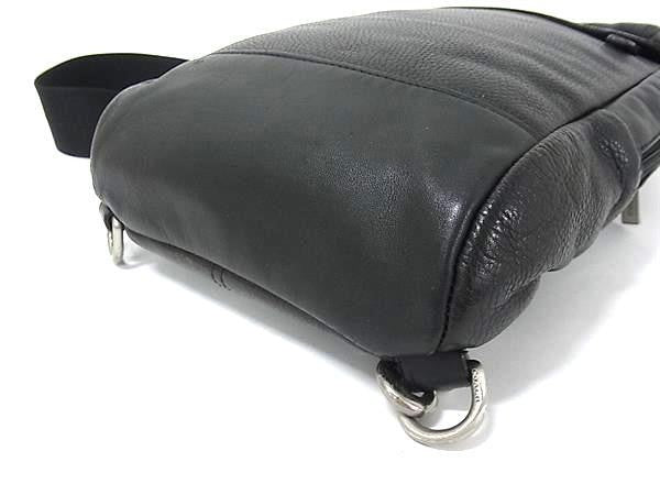 COACH コーチ ボディバッグ キャムデン コンバーチブル スリング F70922 ブラック系 レザー メンズ シルバー金具 美品