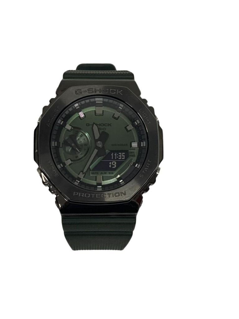 CASIO カシオ 時計 G-SHOCK ANALOG-DIGITAL 2100 Series GM-2100B-3AJF カーキ ブラック系 樹脂／ステンレススチール メンズ アナデジ 美品