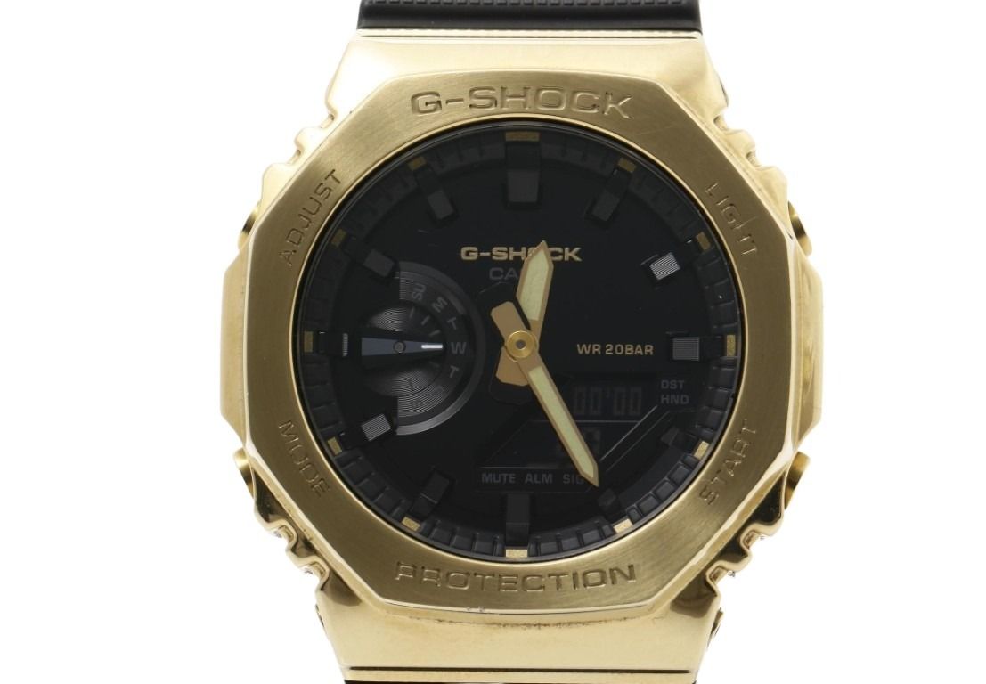 CASIO カシオ 時計 G-SHOCK ANALOG-DIGITAL 2100 Series GM-2100G-1A9JF ブラック ゴールド系 樹脂／ステンレススチール メンズ アナデジ 美品