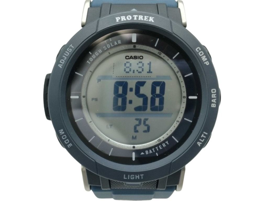 CASIO カシオ 時計 PRO TREX プロトレック Climber Line PRG-30-2JF ブラック グリーン系 樹脂 デュラソフトバンド（シリコーン樹脂） メンズ デジタル 美品
