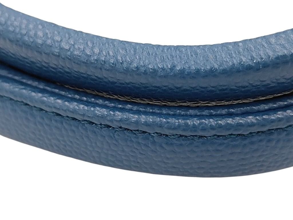 TODS トッズ トートバッグ ダブルストライプ ブルー系 レザー レディース 美品