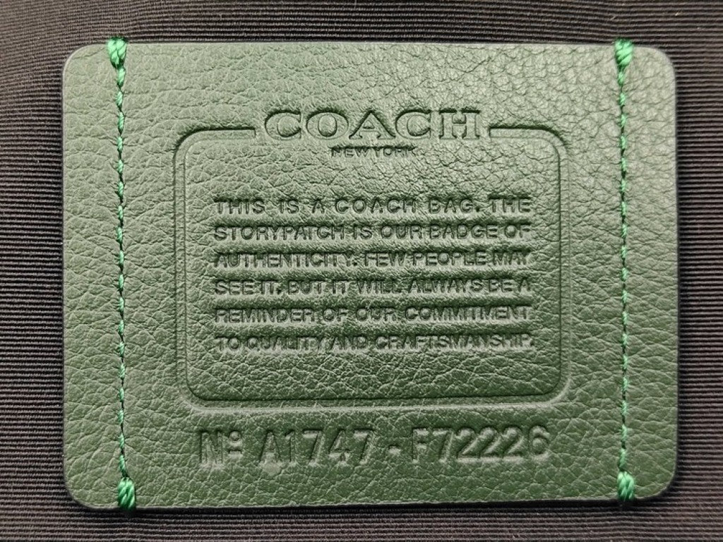 COACH コーチ ボディバッグ チャールズ ヴァーシティ F72226 ブラック グリーン系 レザー メンズ ショルダーバッグ シルバー金具 美品