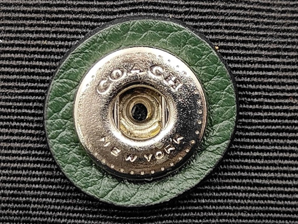 COACH コーチ ボディバッグ チャールズ ヴァーシティ F72226 ブラック グリーン系 レザー メンズ ショルダーバッグ シルバー金具 美品