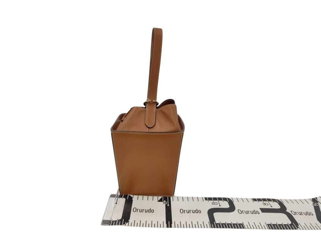 CELINE セリーヌ ハンドバッグ ストラップボックス ブラウン系 レザー レディース ゴールド金具 美品