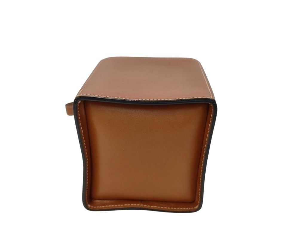 CELINE セリーヌ ハンドバッグ ストラップボックス ブラウン系 レザー レディース ゴールド金具 美品
