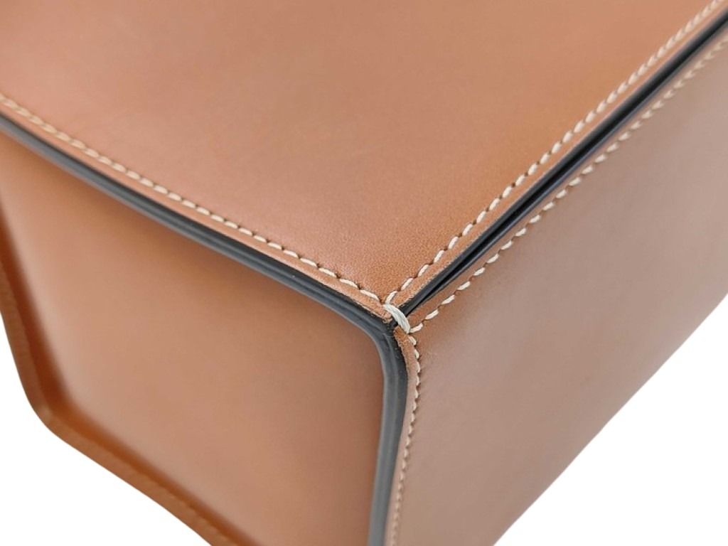 CELINE セリーヌ ハンドバッグ ストラップボックス ブラウン系 レザー レディース ゴールド金具 美品