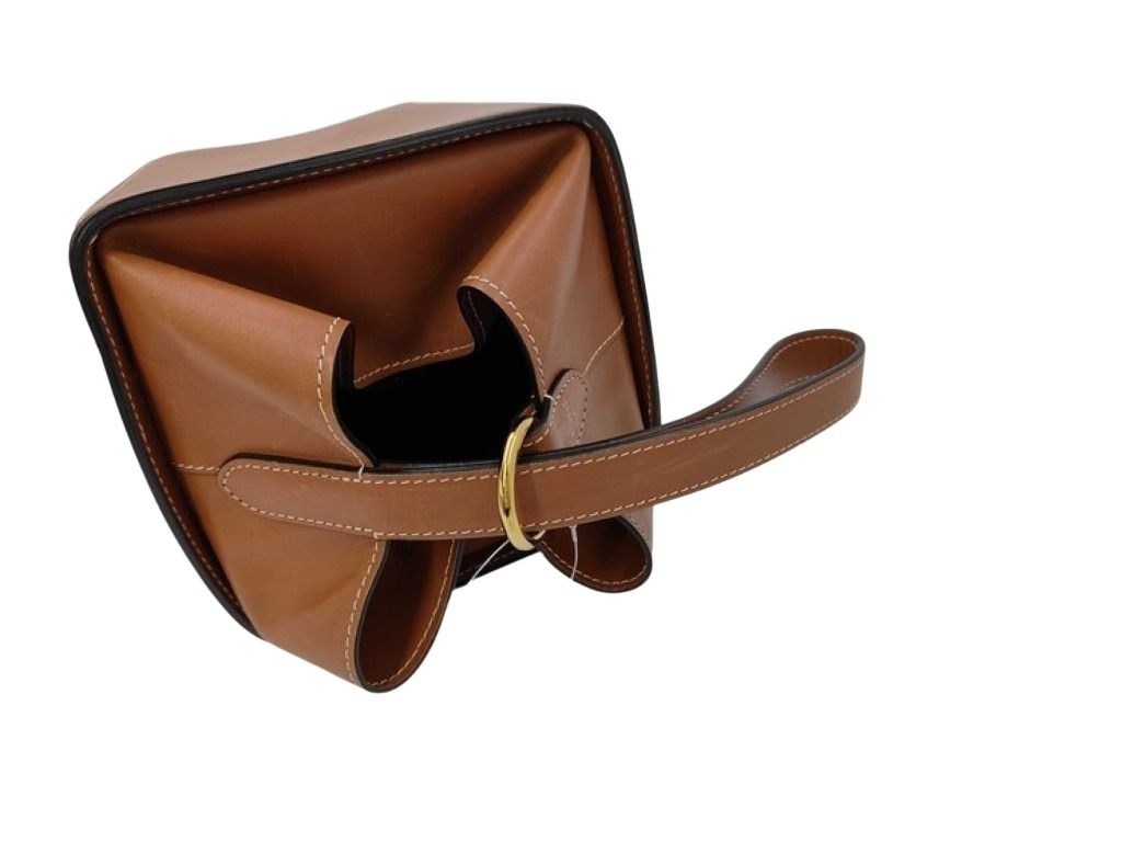 CELINE セリーヌ ハンドバッグ ストラップボックス ブラウン系 レザー レディース ゴールド金具 美品