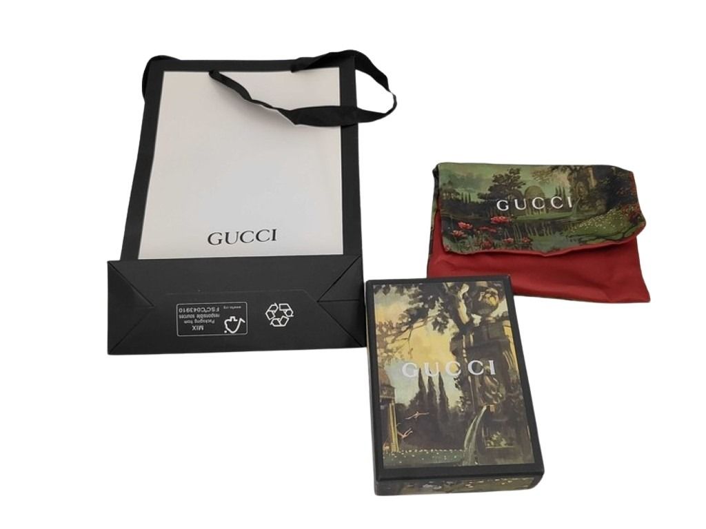 GUCCI グッチ 二つ折り財布 GGマーモント 466492 ブラック系 レザー ユニセックス ゴールド金具 美品