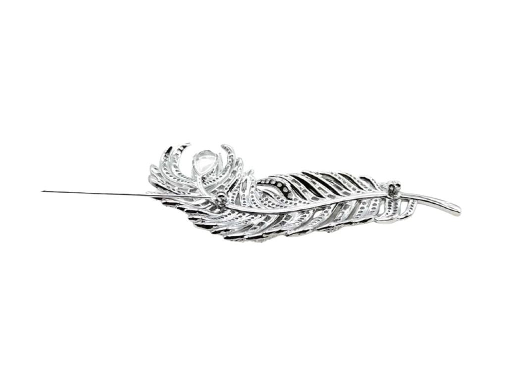 SWAROVSKI スワロフスキー ブローチ Vienna 5741558 シルバー系 メタル クリスタル キュービックジルコニア レディース フェザーモチーフ 新品未使用展示品