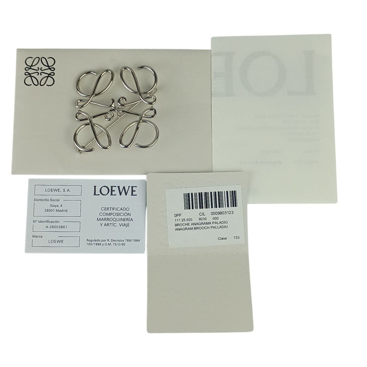LOEWE ロエベ ブローチ アナグラム 111.25.020 シルバー系 メタル レディース 超美品