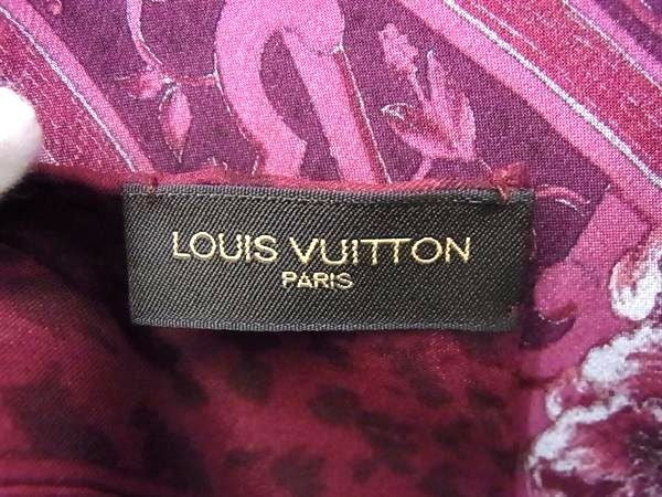 LOUIS VUITTON ルイヴィトン スカーフ カレ90 LES DECORS PARISIENS AU XIXe SIECLE 19世紀パリの装飾 ボルドー系 シルク100% レディース 大判 超美品
