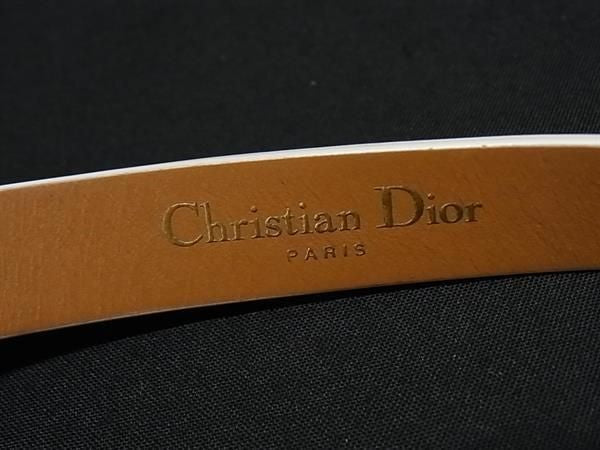 Christian Dior クリスチャンディオール ブレスレット 30 モンテーニュ ダブルブレスレット アイボリー系 レザー レディース ゴールド金具 二重 美品