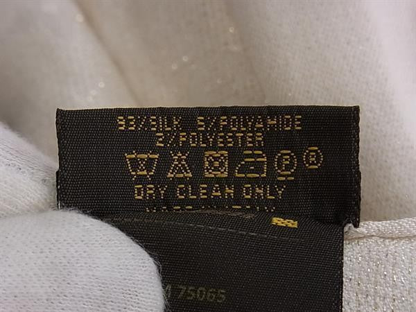 LOUIS VUITTON ルイヴィトン ストール エトール モノグラム シマー M75065 アイボリー系 シルク93% × ナイロン5% × ポリエステル2% レディース フリンジ ショール マフラー 美品