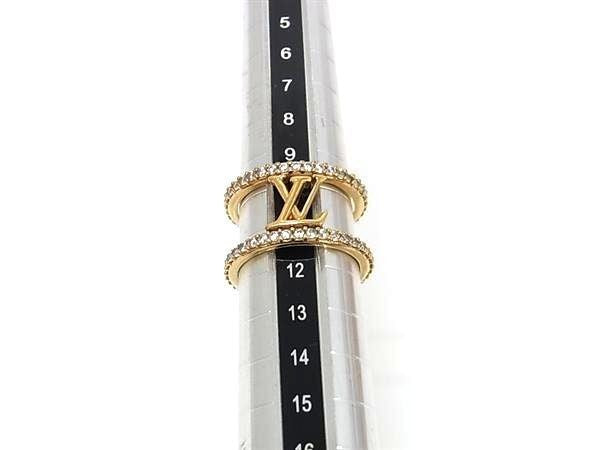 LOUIS VUITTON ルイヴィトン 指輪 LV アイコニック ストラス リング M1463S ゴールド系 メタル ラインストーン レディース 美品