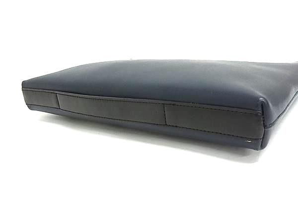 Paul Smith ポールスミス クラッチバッグ シティエンボス PSN225 ネイビー系 レザー メンズ セカンドバッグ 美品