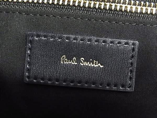Paul Smith ポールスミス クラッチバッグ シティエンボス PSN225 ネイビー系 レザー メンズ セカンドバッグ 美品