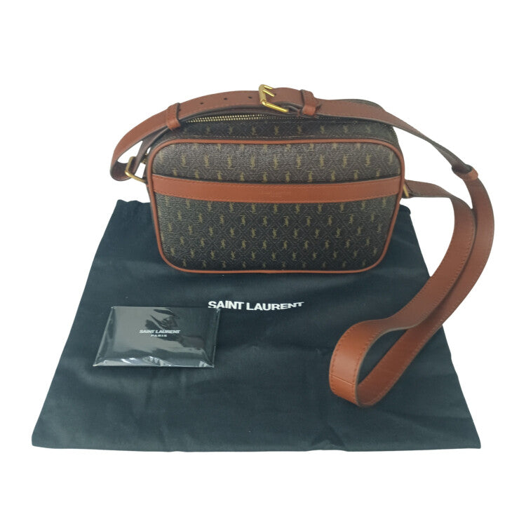 SAINT LAURENT サンローラン ショルダーバッグ ル・モノグラム カメラバッグ 669957 ブラウン系 PVC レザー レディース ゴールド金具 新品未使用展示品