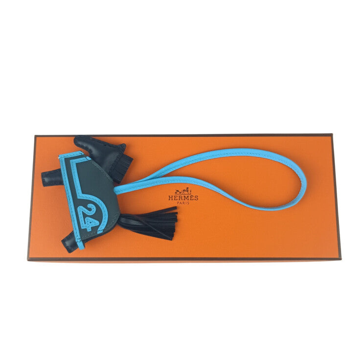 HERMES エルメス バッグチャーム ロデオチャーム ロベオ24 PM ノワール×セレスト×ヴェールマングローブ系 アニョーミロ スイフト レディース 新品未使用展示品