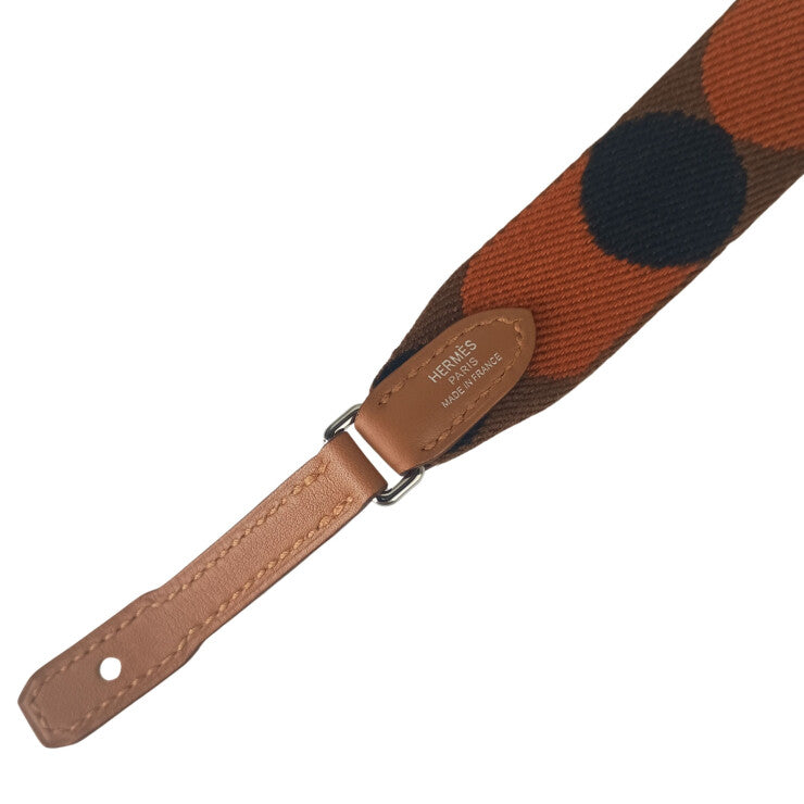 HERMES エルメス ストラップ FLIPPERBALL TO GO 110 082253CK ブラウン系 キャンバス レディース シルバー金具 新品未使用展示品