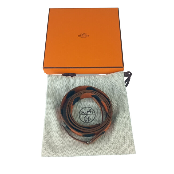 HERMES エルメス ストラップ FLIPPERBALL TO GO 110 082253CK ブラウン系 キャンバス レディース シルバー金具 新品未使用展示品