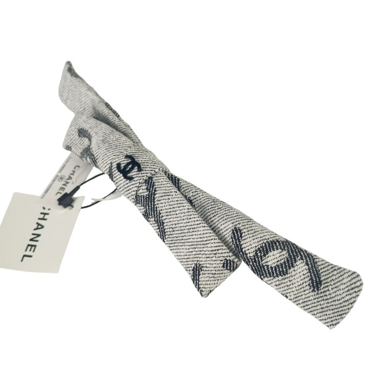 CHANEL シャネル バレッタ ココマーク リボン バレッタ AA8273 グレー系 コットン レディース ヘアアクセサリー 新品未使用展示品