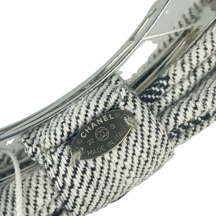 CHANEL シャネル バレッタ ココマーク リボン バレッタ AA8273 グレー系 コットン レディース ヘアアクセサリー 新品未使用展示品