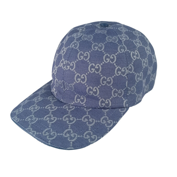 GUCCI グッチ キャップ キャップ M/58 748475 4HG62 ブルー系 コットン ユニセックス 帽子 新品未使用展示品