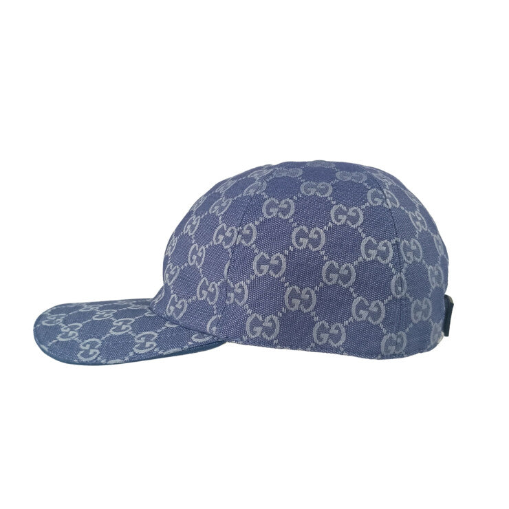 GUCCI グッチ キャップ キャップ M/58 748475 4HG62 ブルー系 コットン ユニセックス 帽子 新品未使用展示品