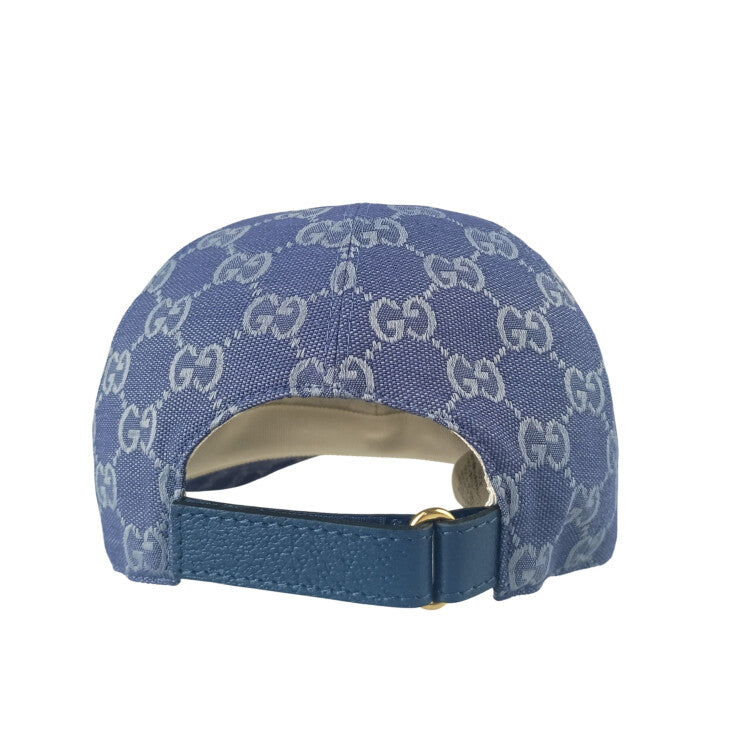 GUCCI グッチ キャップ キャップ M/58 748475 4HG62 ブルー系 コットン ユニセックス 帽子 新品未使用展示品