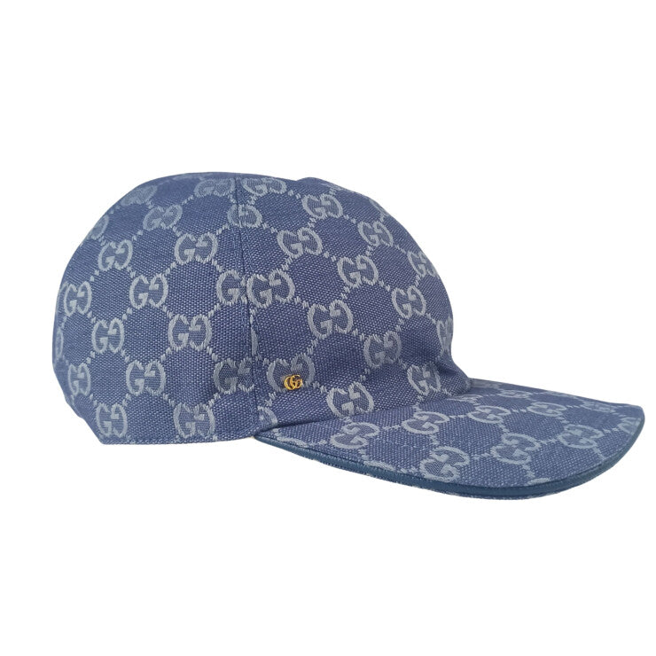 GUCCI グッチ キャップ キャップ M/58 748475 4HG62 ブルー系 コットン ユニセックス 帽子 新品未使用展示品