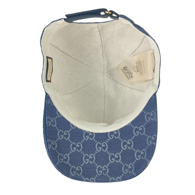 GUCCI グッチ キャップ キャップ M/58 748475 4HG62 ブルー系 コットン ユニセックス 帽子 新品未使用展示品