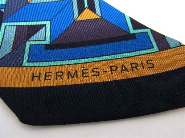 HERMES エルメス リボンスカーフ ツイリー 062881S02 マルチカラー シルク100% レディース LE FIL D'ARIANE アリアドネの糸 超美品