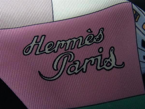 HERMES エルメス リボンスカーフ ツイリー マルチカラー シルク100% レディース Cliquetis 美品