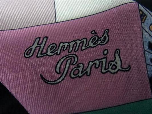 HERMES エルメス リボンスカーフ ツイリー マルチカラー シルク100% レディース Cliquetis 美品