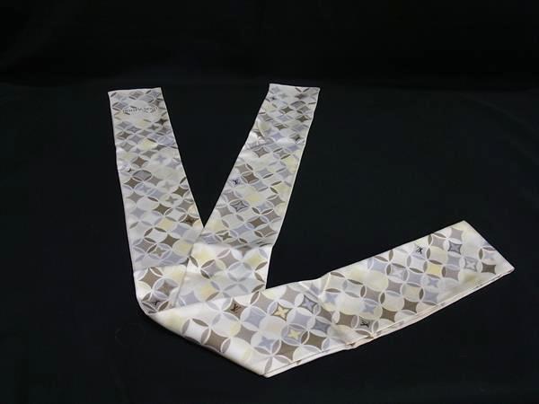 LOUIS VUITTON ルイヴィトン リボンスカーフ バンドー マルチカラー シルク100% レディース 美品