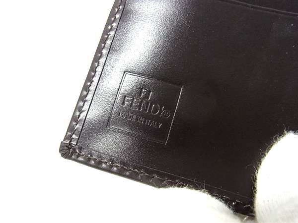 FENDI フェンディ 財布 ズッカ 0715814/0012 ブラウン ブラック キャンバス レザー ユニセックス 二つ折り 財布 美品