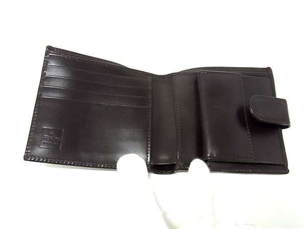 FENDI フェンディ 財布 ズッカ 0715814/0012 ブラウン ブラック キャンバス レザー ユニセックス 二つ折り 財布 美品