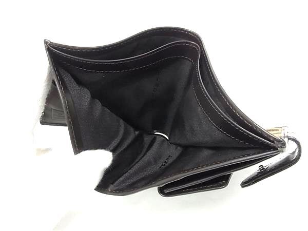 FENDI フェンディ 財布 ズッカ 0715814/0012 ブラウン ブラック キャンバス レザー ユニセックス 二つ折り 財布 美品