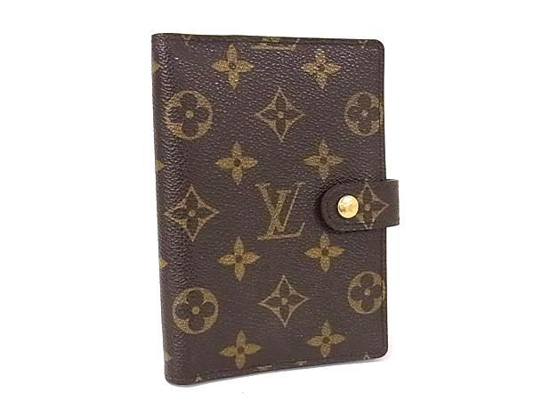 LOUIS VUITTON ルイヴィトン 手帳カバー アジェンダPM R20005 ブラウン モノグラム ユニセックス 6穴式 美品