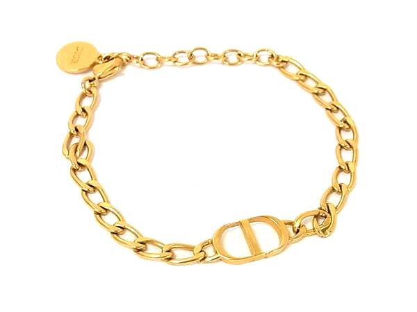 ChristianDior クリスチャンディオール ブレスレット CDロゴ ゴールド メタル レディース 美品