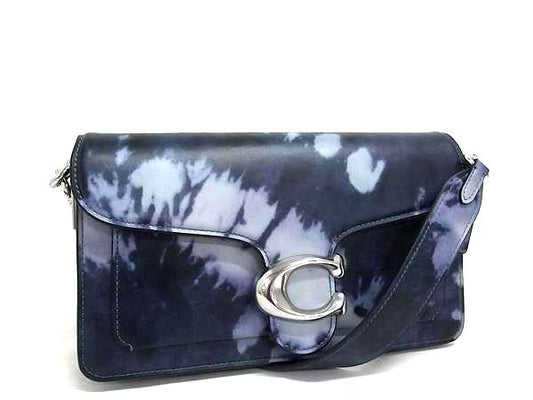 COACH コーチ ショルダーバッグ THE TABBY BAG タビー CU082 ネイビー系 レザー レディース シルバー金具 美品