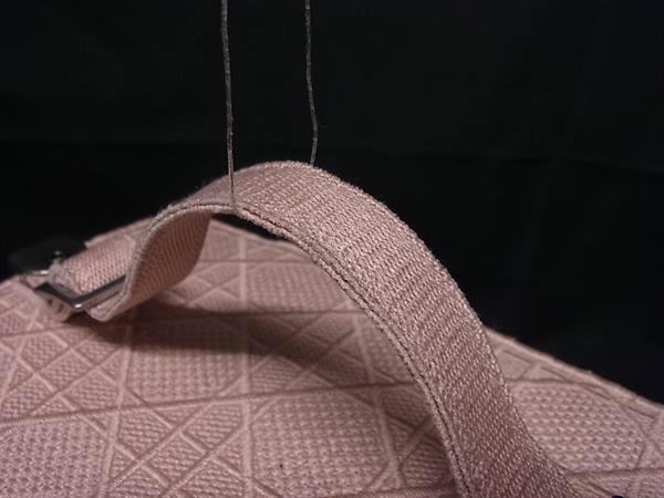 ChristianDior クリスチャンディオール バニティバッグ カナージュ ピンク キャンバス レディース シルバー金具 美品