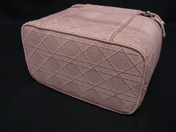 ChristianDior クリスチャンディオール バニティバッグ カナージュ ピンク キャンバス レディース シルバー金具 美品