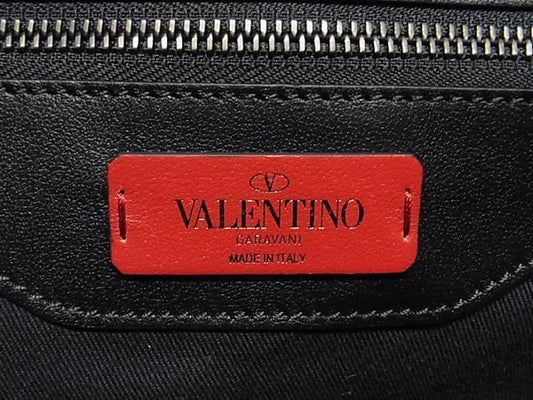 VALENTINO GARAVANI ヴァレンティノ ガラヴァーニ トートバッグ ロックスタッズ ブラック アイボリー レザー レディース 美品